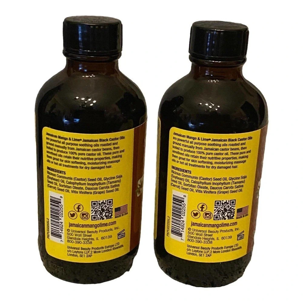 Jamaican Mango & Lime Black Castor Oil Vitamin A D E 4 FL Oz Bundle 2 pack - Picture 2 of 2